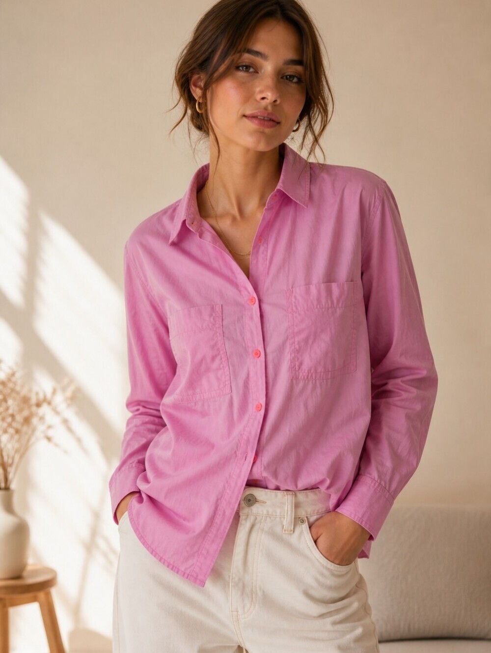 MAX VOLMARY PINK BUTTON DOWN SHIRT SIZE MEDIUM
